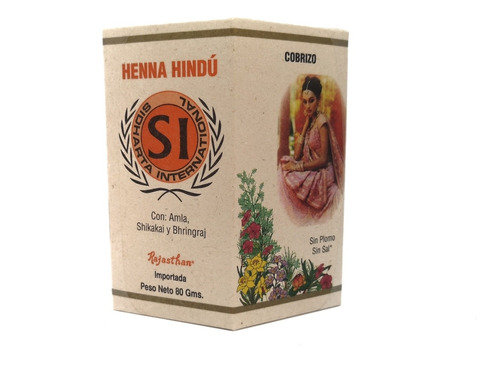 Henna Hindú Diversos Tonos De 80 G - Ra - Kg a $338