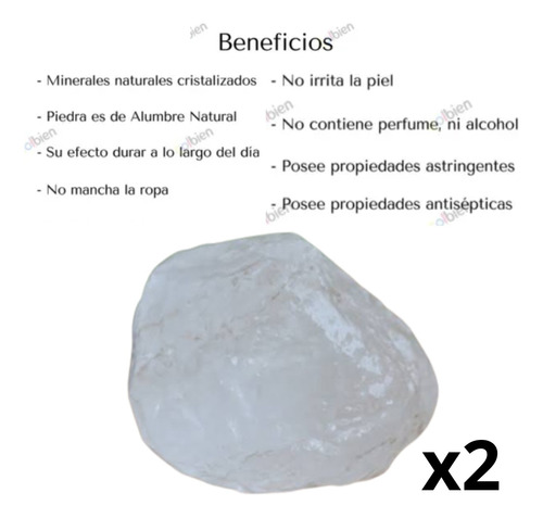 Desodorante Natural De Piedra De Alumbre 120gr | 100% Puro