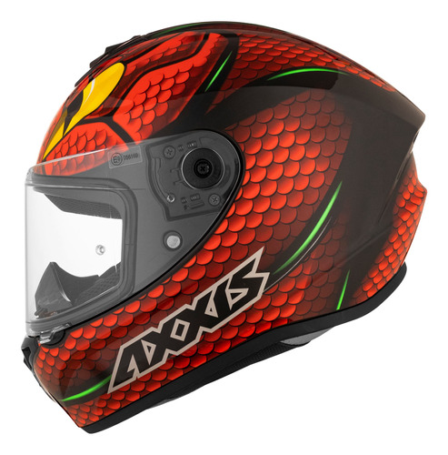 Casco Moto Axxis Draken Nahesa A5 Rojo Brillo Integral
