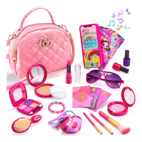 Bolso Para Niña Con Kit De Maquillaje Para Jugar, Bolsos D.