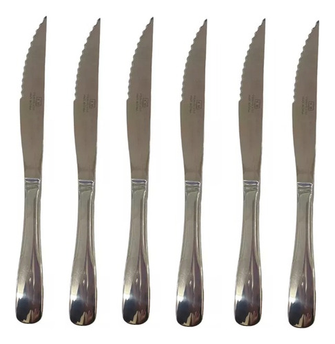 Set X 6 Cuchillo Serrucho Acero Inox Volf Classic Original M