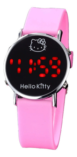 Reloj Hello Kitty Redondo Electrónico Kawaii Varios Colores