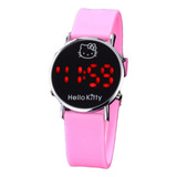 Reloj Hello Kitty Redondo Electrónico Kawaii Varios Colores