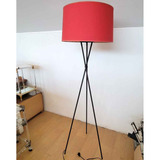 Lampara Luz De Pie Tripode 165cm Metal Pantalla Roja Luz 