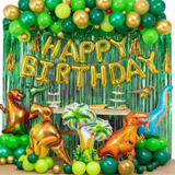 Globos Metalicos Cumpleaños Decoración Kit Fiesta Dinosaurio