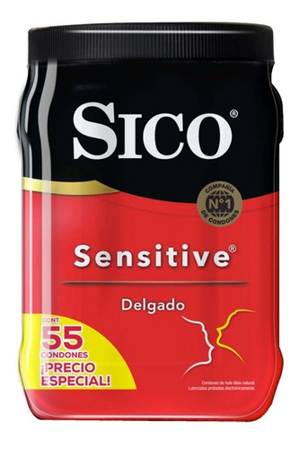 Preservativos Condondes Sico Sensitive Delgado Con 55 Piezas