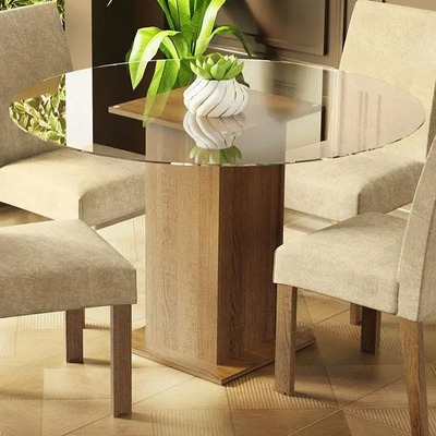Juego De Comedor Con Mesa Redonda Con 4 Sillas Madesa Mile Marron\u002Fimperial | MercadoLibre