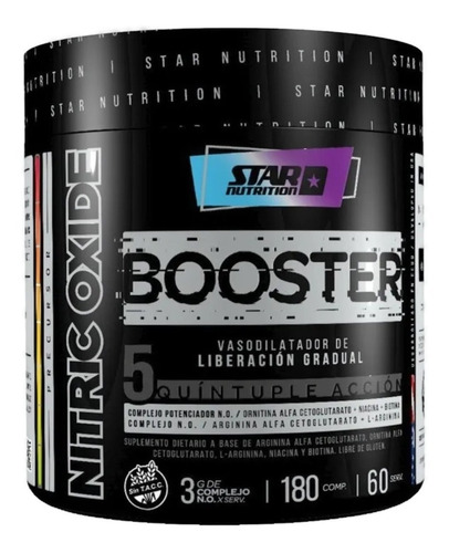 N.o. Booster X 180 Capsulas - Oxido Nitrico Star Nutrition