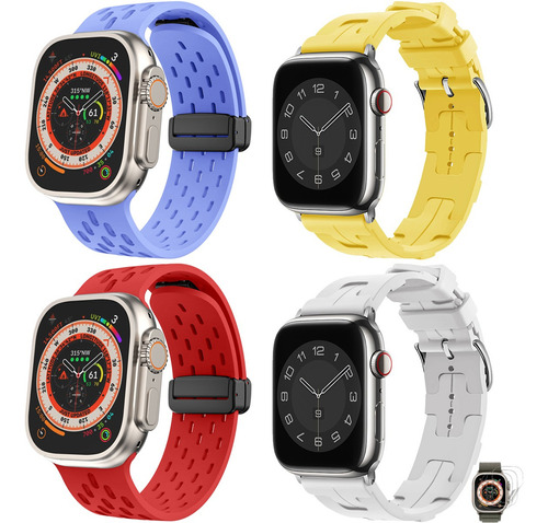 4 Correa Cristal Mica Para Apple Watch Iwatch Se Ultra 9 8 7