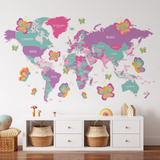 Vinilos Decorativos Infantiles Mapamundis Mapa Español Dd06a