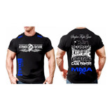 Remeras Mma Stryker Blue  F/espalda Algodón Gran Calidad