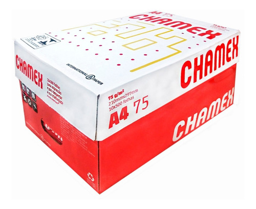 Papel Sulfite Chamex A4 Office 5000 Folhas 75g (10 Resmas)