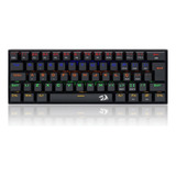 Teclado Mecânico Redragon Lakshmi Rainbow Switch Red K606r Cor De Teclado Preto