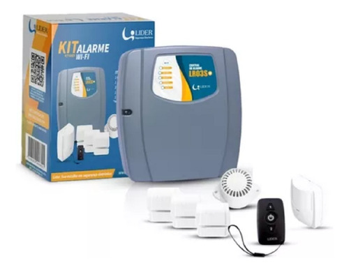 Kit Central Alarme Wifi Lr03sw + 4 Sensor + Bateria + Sirene