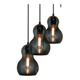 Colgante Triple  Color Ambar Moderno Deco Flow Ara