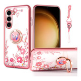 Funda Para Galaxy S23 Plus Diseño Mariposa Con Soporte Rosa