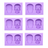 6 Moldes Tapetes De Silicon Calavera P/ Fondant Pasta Resina