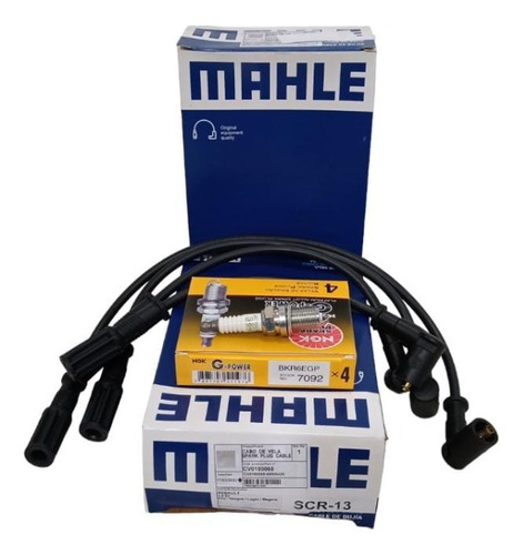 Juego Cables Mahle + Bujias Ngk Platino Logan 1.6 8v K7m 