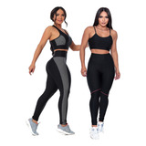 Kit Com 2 Conjuntos Fitness Feminino Academia Bojo Premium