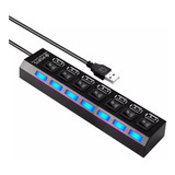 Hub Usb Multiplicador 7 Puertos Usb Luz Led Pc Notebook - Mg