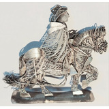 Miniatura Plata 950 Filigrana  Caballo Y Jinete 30 Gr. 8 Cm