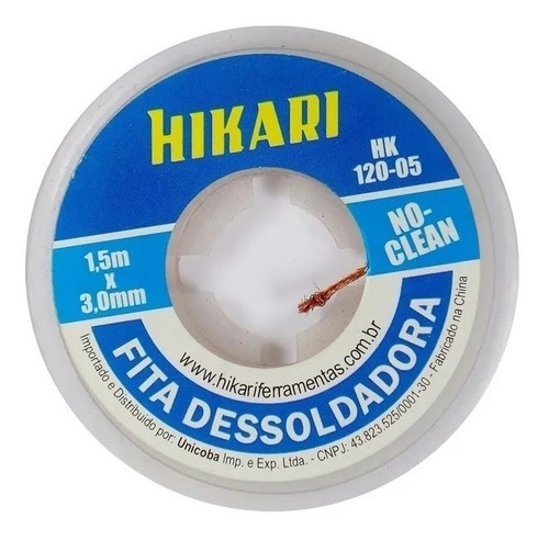 Fita Dessoldadora - Malha Hikari Hk120 - 1,5m 3mm