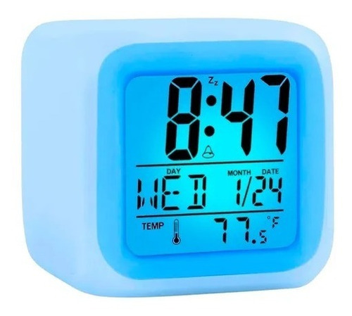 Reloj Digital Cubo Luces Led Alarma Despertador Temperatura