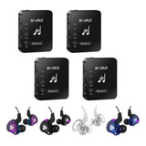 Kit 4 Receptores M-vave + 4 Fones Qkz Ak6 Monitor De Palco