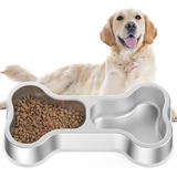 Cuencos Para Perros De Acero Inoxidable Con Forma De Hueso, 