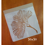 Stencil  Ginkgo  30x30 Pared Tela Piso Muebles Deco