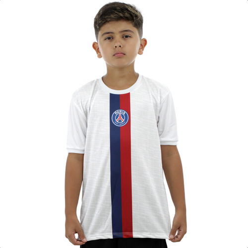 Camiseta Infantil Do Psg Liga Dos Campeões Oficial Branca