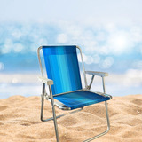 Cadeira De Praia Em Alumínio Adulto Dobrável - Várias Cores