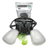 3m Respirador 6200 + Filtros 6004 + 501 + 5n11  Lentes Tapon