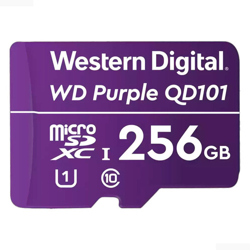 Tarjeta Microsd Wd Purple 256gb Clase10 Para Videovigilancia