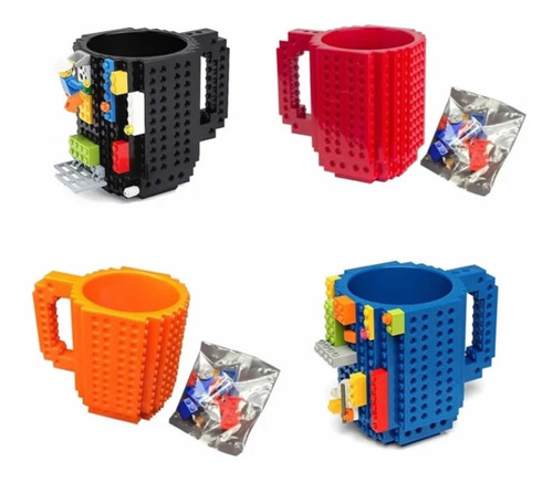 Taza Pocillo Mug Lego + Piezas Armables Pequeñas
