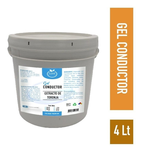 Gel Conductor Reductivo Con Extracto De Toronja 4 Litros