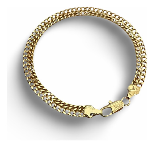 Pulsera De Oro Diseño Estilo Cubano Laminado 18k Unisex