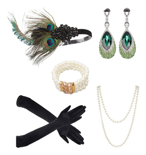 Gionforsy 1920s Set Roaring 20s Gatsby Accesorios Para Mujer