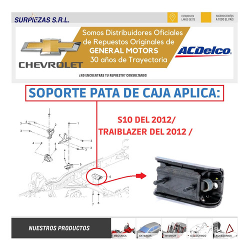 Soporte Pata Caja S10 12/ Chevrolet Original Foto 4