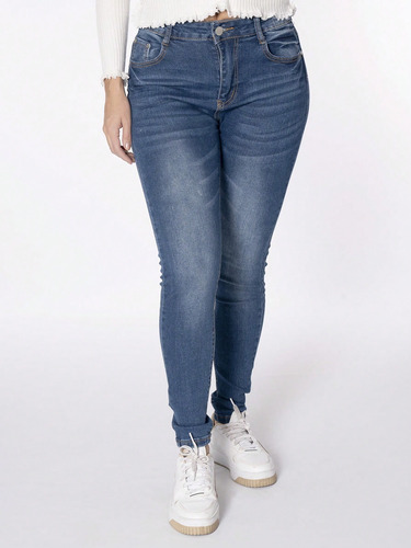 Jeans Para Dama Deslavado Básico 