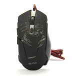 Mouse Gamer Retroiluminado Seisa Usb 3200dpi 6 Botones Rgb Color Negro