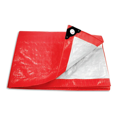 Lona multiuso Pretul LP-56R impermeable de 5m x 6m color rojo | Envío gratis
