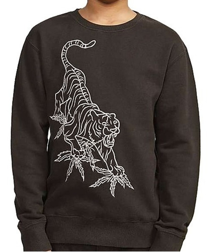 Sudadera Sweater Tigre Peligroso Dibujo Oriental Leyenda 