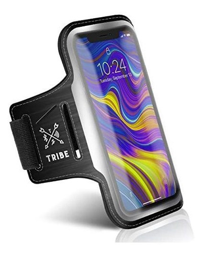 Brazalete Tribe Running  Porta Celular - Talle M Negro/gris