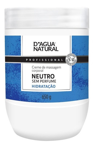 Creme De Massagem Neutro 650g Fácil Deslize Dagua Natural