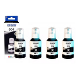 Tinta Epson T504 Negras Para L4150 L4160 L6161 L6171 Kit 4