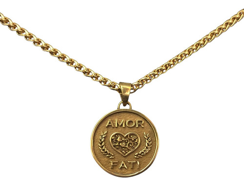 Medalla Amor Fati, Collar Personalizable, Artesanal