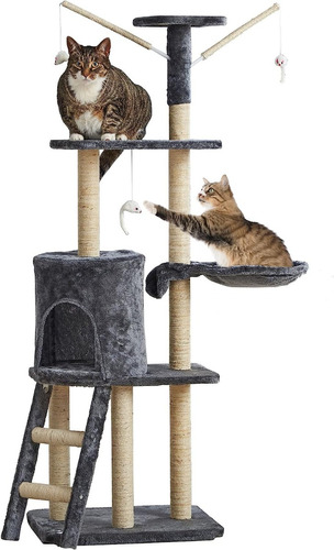 Rascador Torre Tipo Arbol Gatos 5 Pisos Interactivos Premium