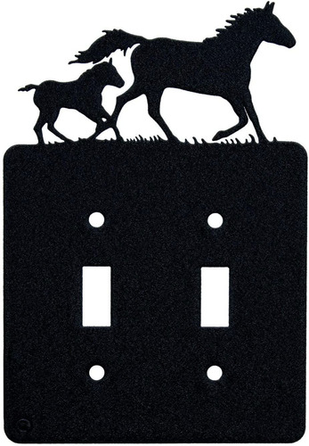 Yegua Y Potro Caballo Doble Interruptor De Luz Plate Cover