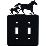 Yegua Y Potro Caballo Doble Interruptor De Luz Plate Cover